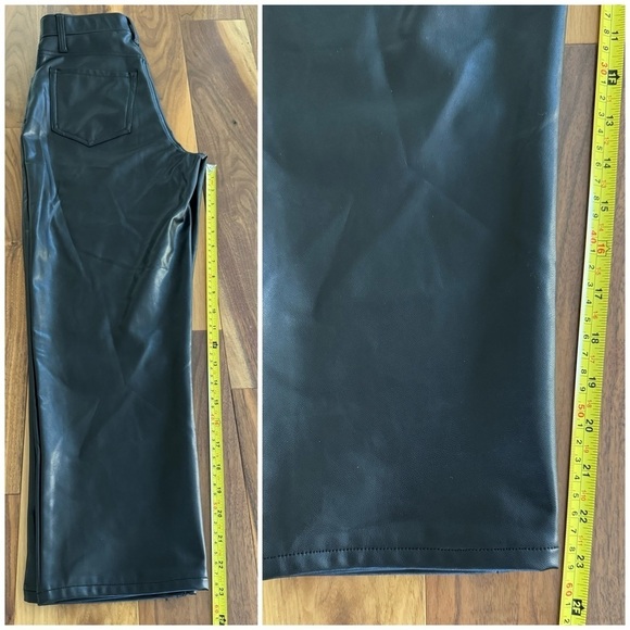 Abercrombie & Fitch Faux Leather Ankle Straight Ultra High Rise Pants 27 / 4 S - Picture 13 of 14